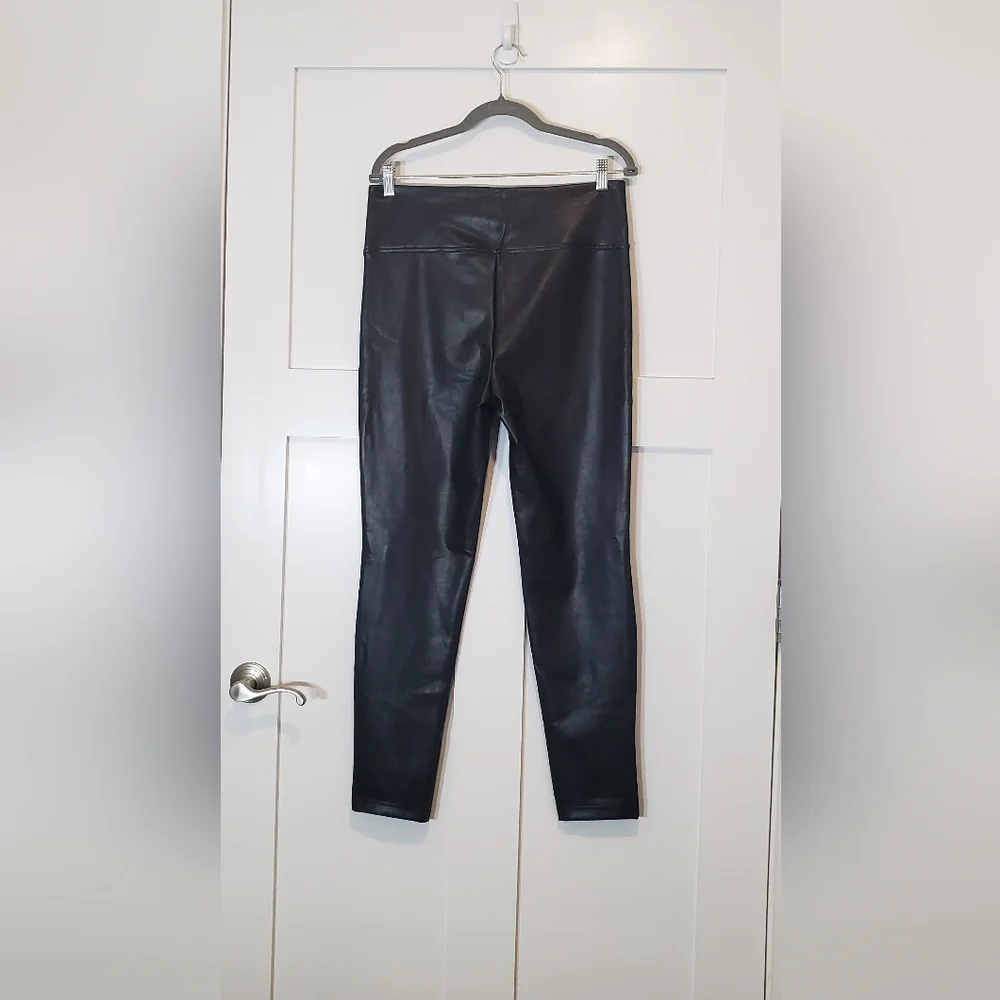 Laundry By Shelli Segal Black Faux Vegan Leather Hi Rise Pants Size Large New